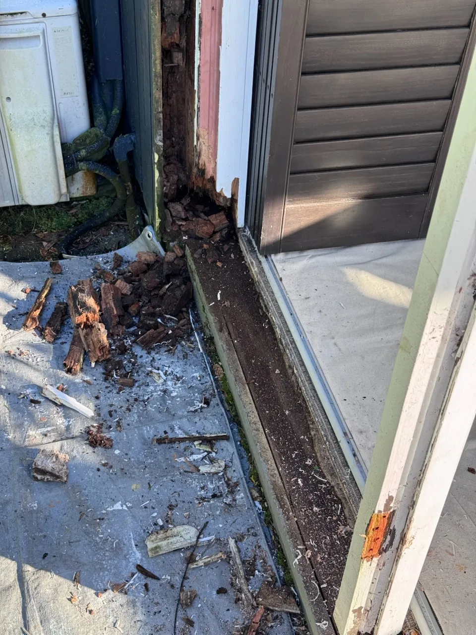 Hillsborough — Joinery Replacement, Sill Replacement, Jamb Repair, Bifold Door Service (before)
