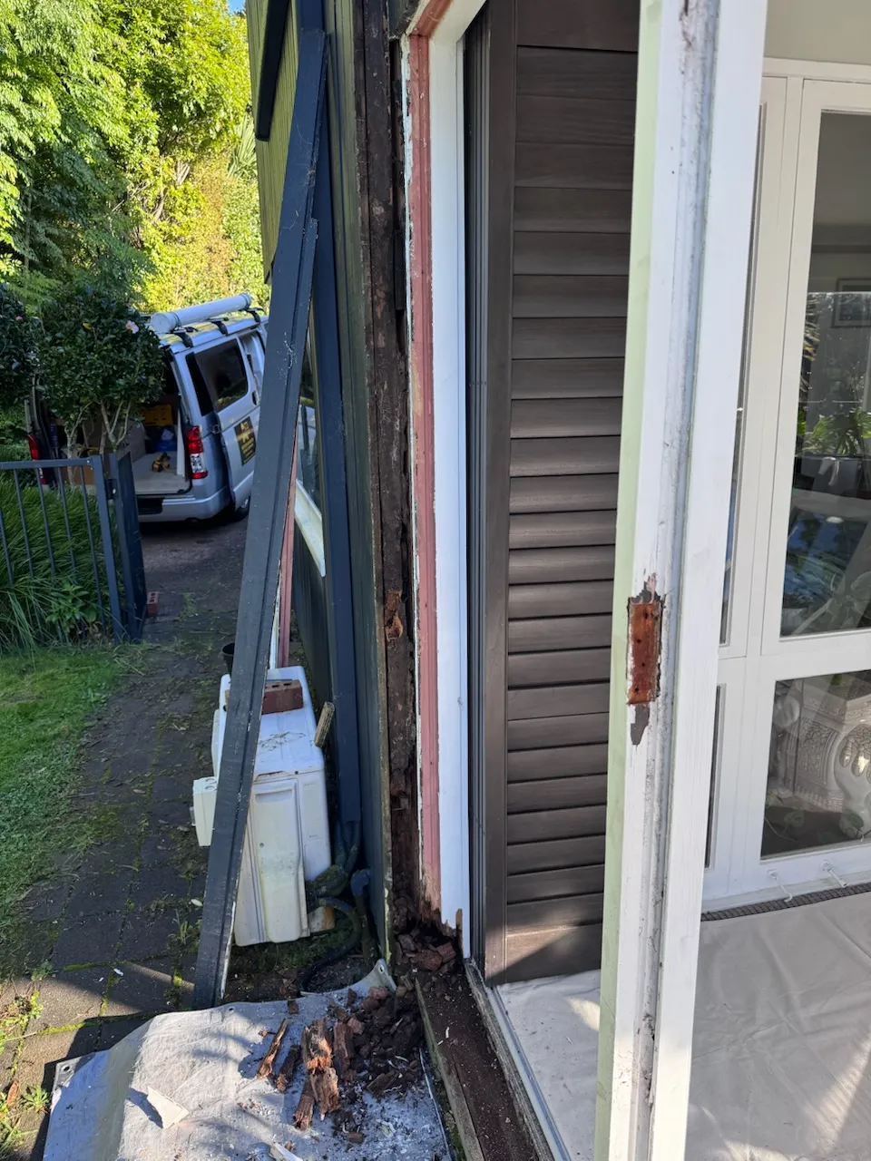 Hillsborough — Joinery Replacement, Sill Replacement, Jamb Repair, Bifold Door Service (before)